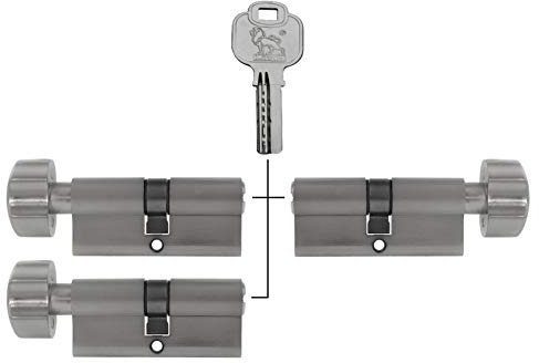 3x Knaufzylinder KD 90 mm 45/45 gleichschließend inkl. 15 Schlüssel