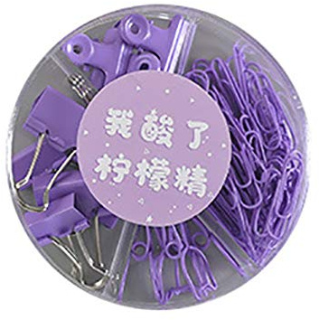 VOANZO 2pcs Briefpapier Schwalbenschwanzclip, Multifunktionales Kombi-Büromaterial-Set, Schulschreibtisch-Zubehör für die Home-Office-Schule (lila)