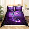 Loussiesd Traumfänger Bettwäsche Set Lila Galaxis Bettbezug Set Drachen Drucken Bettwäsche 135x200cm Boho Feder Dekorativ Betten Set für Mädchen Jungen Kinder Erwachsene mit Reißverschluss