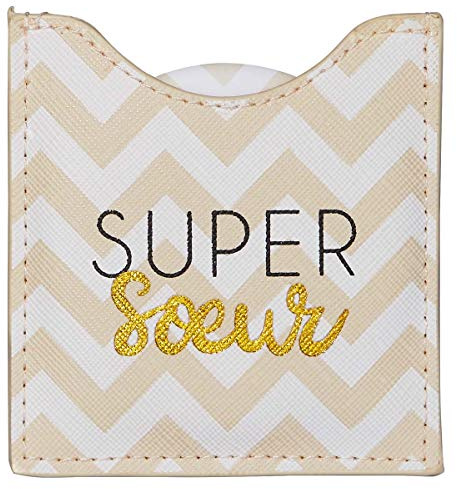 Draeger – Spiegel Super Schwester – Runder Taschenspiegel zum Mitnehmen Geburtstag, für alle Anlässe – Maße 8,5 cm x 8 cm