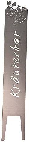 UNUS GARDEN Kräuterbar Gartenschild, Kräutergarten Gartenstecker aus Metall, Design Gartendeko für Kräuterbeet