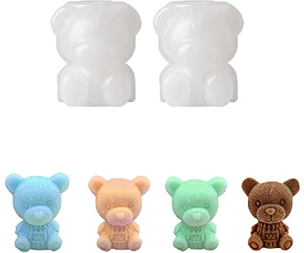 Oneroomone 2 Piezas Molde De Silicona Oso, Molde de Oso De Hielo, Los Moldes de Silicona Son Duraderos Y Elásticos, Se Utiliza para Hacer Cubitos de Hielo en Forma de Oso, Chocolates, Caramelos