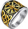 FaithHeart Viking Fingerring Personalisierter Kompass Ring mit Keltischer Knot Retro Wikinger Style Skandinavischer Ring Vintag Partnerring Eherring Freundschaftsring