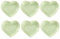 WHJY Green Love - Cuenco de cerámica en forma de corazón, platos de porcelana contemporáneos, platos de condimento, platos de soja para bodas, fiestas de cumpleaños, juego de 6