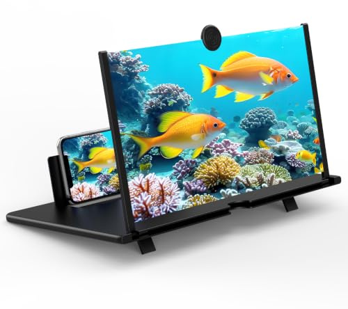 18 Zoll Bildschirmlupe für Handy,Fanlory 3D HD Vergrößerung Projektor Bildschirm Vergrößerung für Filme,Faltbarer Telefonständer mit Bildschirmverstärker,Kompatibel mit Allen Smartphones