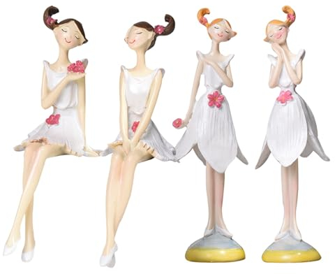 6Pcs Flower Fairy Figures Wopin Flower Fairy Cake Topper with Wing Miniature Figurines for Cake Decorations Birthday Party, Birthday Party Supplies,Cake Decorations for Children and Girls Parties