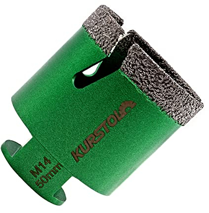 KURSTOL Foret Diamant pour Carrelage 50mm - Scie Cloche avec Filetage M14 et Dent Éclair pour Carrelage Céramique Porcelaine Marbre Granit