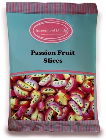 Sweets and Candy® Passion Fruit Slices 1Kg - Peelable Sweets 1Kg - Chewy Liquorice Slices - Fruity Passion Fruit Flavour Peelable Candy - Bulk 1 Kilo Bag - Retro Pick and Mix Perfect for Sharing