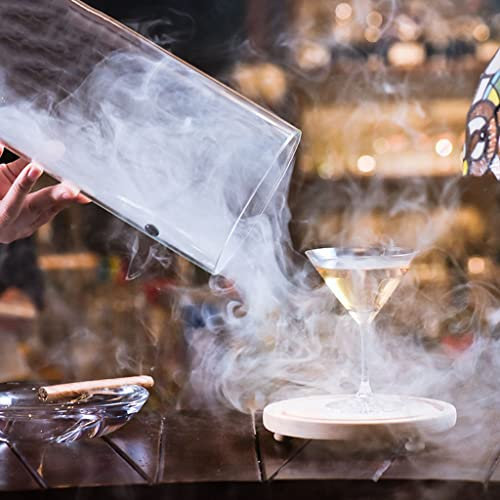 KOPPI Schutzhülle für Lebensmittel Glasanzeige Smoking-Dome-Cloche mit Basis für Smoke Infuser Smoker Barzubehör Dekoration