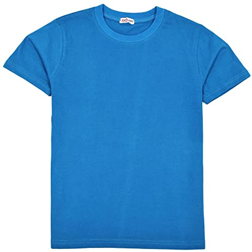 A2Z 4 Kids Boys Cotton T-Shirt Plain - Boys PL T Shirt Blue 5-6