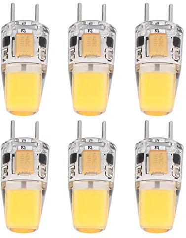 Pyhodi 6 Stück GY6.35 LED-Birnen, 5 W AC DC 12 V 500 Lm Bi-Pin-Sockel Glühbirnen warmweiß 2700 K Bis 3000 K, Halogen-COB-Silikon-Deckenlampen-Birnen-Ersatz-Landschaftsbirnen für Wohnzimmer, Wohnmobil