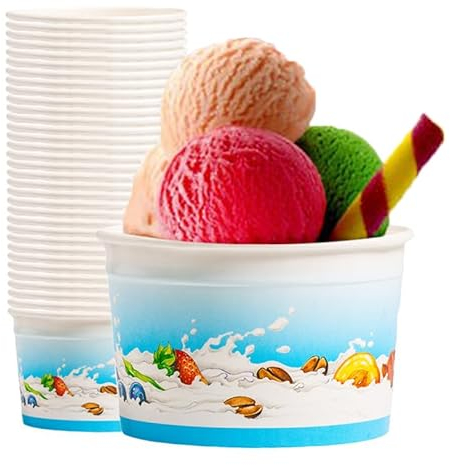 VIRSUS 250 Coppetta Gelato in Carta 0230, capacità 230ml, grafica colorata, coppa rotonda in cartoncino biodegradabile e compostabile, pirottini, ciotola per gelati, cupcake, dessert, yogurt