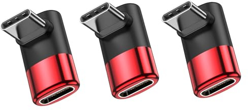 MOGOOD USB-C Stecker 90 Grad Winkel rot, 40Gbps, 3 St. USB-C Verlängerung | USB-C 90° Winkelstecker rot, 40Gbps, 8K@60Hz, 100W PD, PVC, für iPhone 17, Switch, MacBook, Laptop, Steam Deck