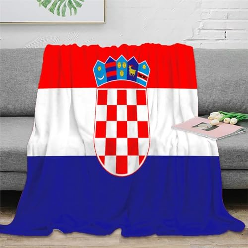Flaggege von Kroatien Couchdecke,Warme Super Weiche Nationale Flaggege Decke, Schlafdecke Überwurfdecken Für Wohnzimmer,Bettwäsche,Sofa,Schlafzimmer,Kinder,Erwachsene,50x60inch(127x152cm)