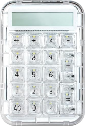 CoolKiller CK21 2 in 1 Numerische Tastatur Mechanisches Numpad Rechner, 18 Tasten Transparente Ziffernblock Tragbar Für Laptop, PC, Desktop, Notebook (Weiß, Ice Blade Switches)