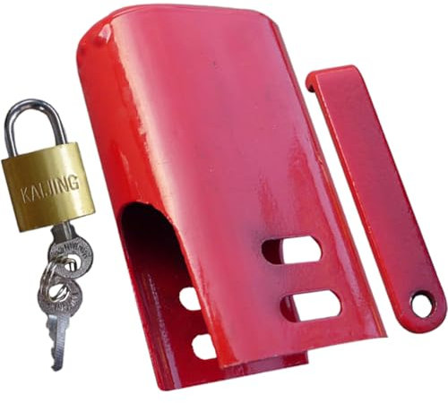 POPETPOP 1 Set Water Faucet Lock Outdoor Garden Hose Tap Lock Faucet Locking Device Outdoor Faucet Lock Box Water Tap Lock Anti- Faucet Lock Winter Protective Case Metal Red