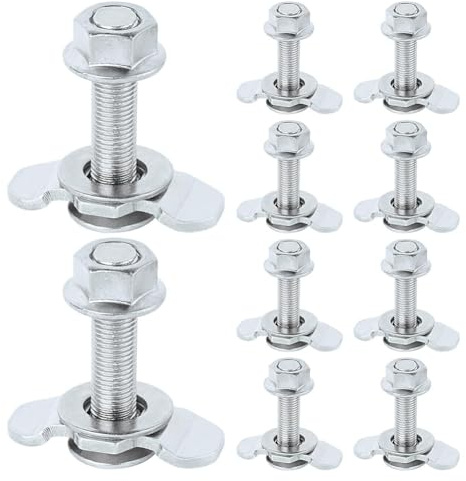 Fawiwpse L Track Threaded Stud Fittings L-Track Threaded Double Stud Lug Fitting Tie Down, Used with L Track Rails, Silver