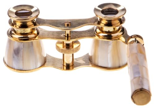 Opernglas mit Holzbox Fernglas Theaterglas Messing Perlmutt Antik lup147 Palazzo Exklusiv