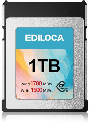 Ediloca EF5 1TB CFexpress Typ B Speicherkarte (1700MB/s Lesen, 1500MB/s Schreiben), 8K RAW CF Karte kompatibel mit DSLR/XQD Kamera, Speicherkarte für professionelle Fotografen, Videofilmer