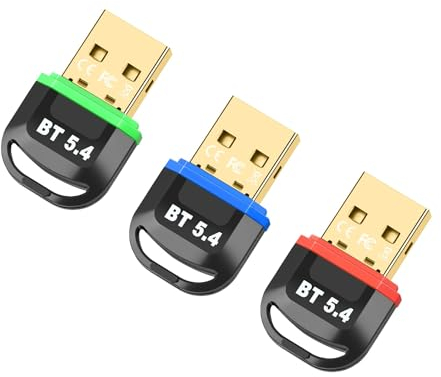 USB Bluetooth 5,4, Adaptador Bluetooth para PC Portátil Windows 11 10 8,1, Dongle Bluetooth Conecta 7 Dispositivos Plug & Play Compatible para Ordenador, Portatil, Ratón, Teclado, PS5, Auriculares