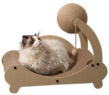 CTIANT Kratzpappe für Katzen - Kratzkugel, Kratzmatte, Kratzbrett XXL, Zubehör Indoor, Sisalseil für Kratzbaum, Betten, Wellpappe Möbel