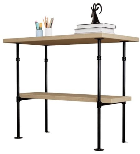 Sterzeal Industrial Pipe Table Legs (2 Pack) - 35 Height x 15 Width, DIY Heavy-Duty Base Legs for Office Desks, Coffee Tables, End Tables, Nightstands - Vintage Rustic Furniture Legs