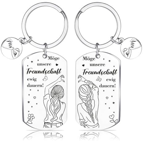 Shengxi 2Stück Schlüsselanhänger Beste Freundin Geschenke Möge unsere Freundschaft ewig dauern Freundschaftsgeschenke Schwester Schlüsselanhänger mit Herz Gravur Geburtstagsgeschenk für Beste Freundin