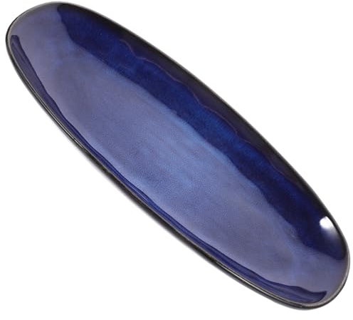 CRILSTYLEO Fruit Plate Fish Plate Food Serving Plate Black Tray Food Tray Pottery Kit Oval Dinner Plates Pasta Plate Ceramic Snack Plate Fish Tray Bulk Sushi Pizza Plate Suite Decorate