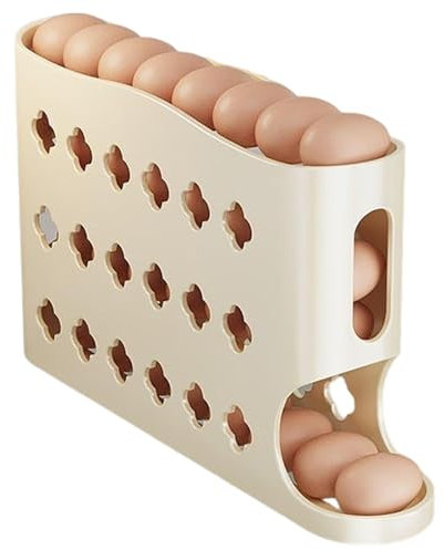 Ungtyb Huevera para nevera, hueveras para frigorífico,Huevera para puerta lateral del refrigerador - Contenedor de almacenamiento de huevos de rotación automática para refrigerador, hueveras