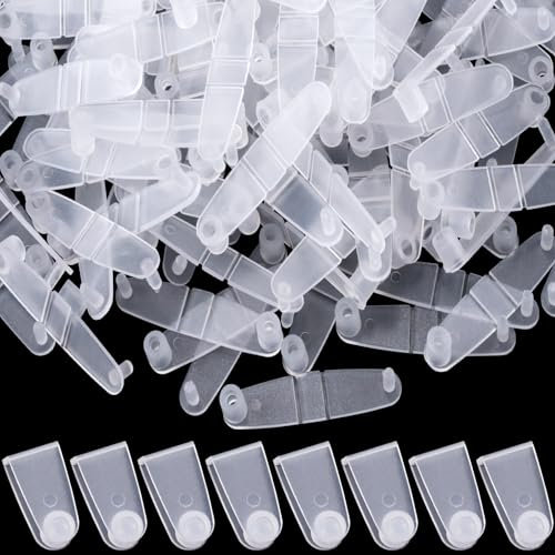 Pndeyo Lot de 100 clips porte-clés transparents en plastique pour badges d'identité, cartes d'identité, porte-clés, porte-clés, cartes de crédit, loisirs créatifs, fabrication de bijoux
