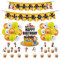 Damoff Kindergeburtstag Deko: Luftballons, Girlande, Kuchen Topper - Cartoon-Muster, Rot, Blau, Gelb