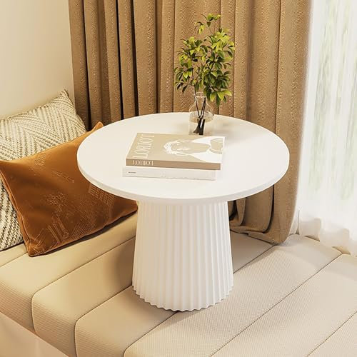 Tavolino Comodino Dormitorio Tavolino Telaio In Acciaio, Tavola Di Legno Liscia Tavolino Da Divano, Base Stabile Tavolino Da Caffè Piccola Scrivania Contenitore Per Soggiorno Camera Da Letto(White,40c