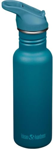 Klean Kanteen Fahrrad Trinkflaschen Classic Narrow (Flip Sport) mit Trinkverschluss aus Edelstahl in der Farbe Blau mit einem Volumen von 532 ml, 1011188