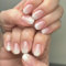 Square Short False Nails - 24Pcs French Tip Press on Nails - Pink-White Gradient Full Cover Glue on Nails With Glue for Women Manicure Decoration