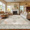 BSGIFT Boho Teppich 200x300 Waschbarer Wohnzimmer Schlafzimmer Kurzflor Teppich rutschfest für Esszimmer Schlafzimmer Küche Weicher Carpet, Vintage Beige