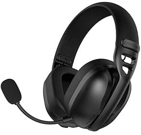 HATOR Hyperpunk 3 Wireless Gaming-Headset – Kabellos, Hi-Res Audio, Hybrid ANC, 40mm Treiber, Bluetooth & 2.4GHz, 45h Akku, abnehmbares Mikrofon, USB-C – für PC, PS5, Schwarz