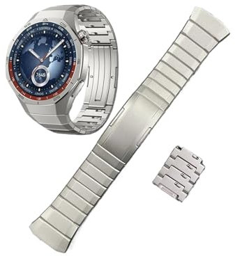 CWCWC Correas de reloj de moda, correa de aleación de titanio compatible con Huawei Watch GT5 Pro de 46 mm, pulsera de metal de liberación rápida.(Titanium colour)