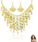 AzureRay Bauchtanz Accessoires Damen, Belly Dance Costume Schmuck Set mit Gold Ohrringen & Kette, Orientalisches Bauchtanz Kostüm Zubehör für Karneval, Mottoparty & Fasching