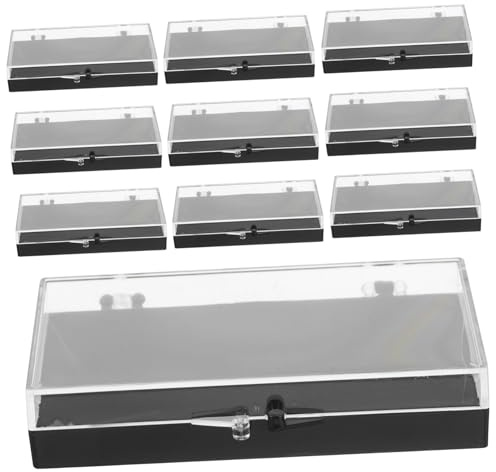 Milisten 10 Stück Abzeichenbox Brosche -display -hülle Halter Für Ringketten Schmuckbehälter Klares Schmuckkästchen Pin Vitrine Aufbewahrungsbox Für Ringe Juwelierorganisator Black Plastik