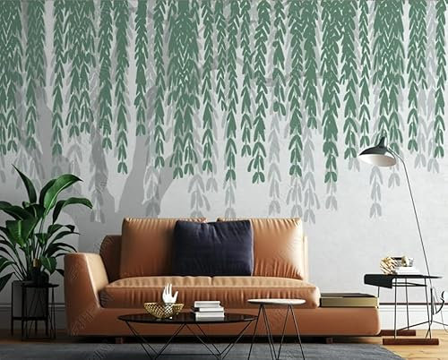 Papier Peint Intissé Saule Poster Tableaux Muraux Tapisserie Photo Trompe L'Oeil Salon Chambre Art Mural 150Cm(L) X105Cm(H)