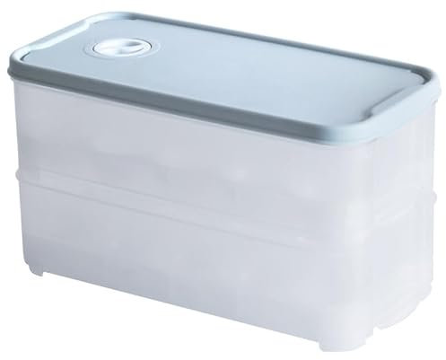 Contenitore impilabile per frigorifero e trasporto, 20 uova, 2 strati, 24,5 x 13,2 x 12 cm, in plastica con coperchio, lavabile in lavastoviglie