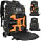 Camera Backpack with 15.6 Laptop Compartment – Waterproof Camera Bag, Durable DSLR/SLR Photography Bag Compatible with Canon, Nikon, DJI Drones | Removable Padded Insert | Tripod Holder Strap (Camo)