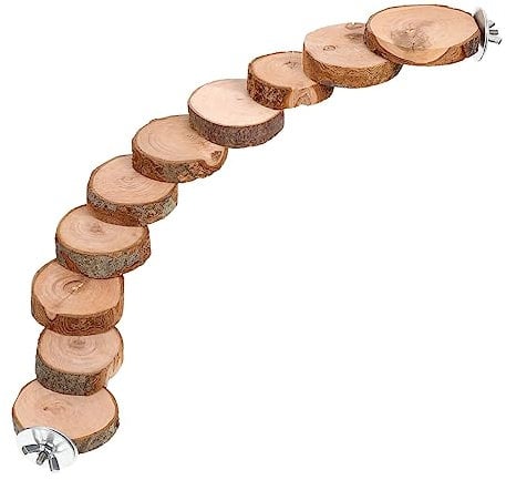 HOUDERCO Parakeet Ladder Durable Apple Biting Ladder for Hamsters Birds Step Climbing Frame Easy to Install Bird Perch for Parrots Pets Adventure