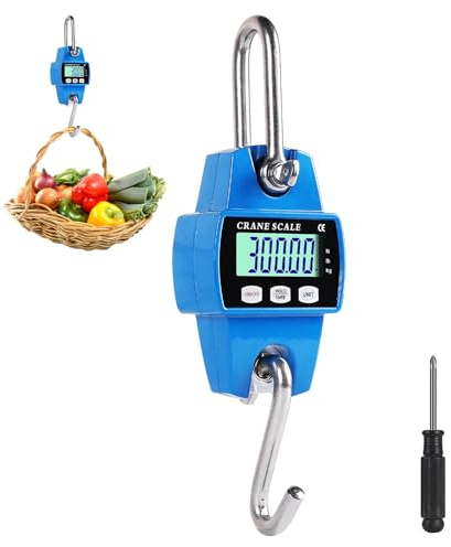 EFUTURETIME Bilancia Gancio Sospesa Digitale 300 KG in Alluminio, Blu