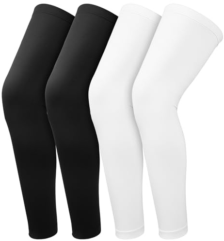 2 pares de calentadores de piernas para hombre, manga de compresión para hombre, protección solar larga, mangas de brazo, mangas de pierna para mujer, ciclismo, rodilleras, bicicleta para hombres y