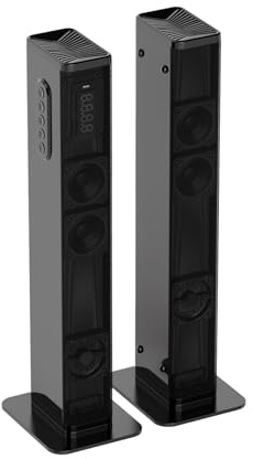 JAJALUYA Sound Bar, Sound Bar for Smart TV,Bluetooth V5.3 speakers, 7 EQ Modes, 2 in 1 Home Speaker, ARC/OPTI/AUX/USB Connections, for TV/PC/Projectors,Wall Mountable（Piano Black）