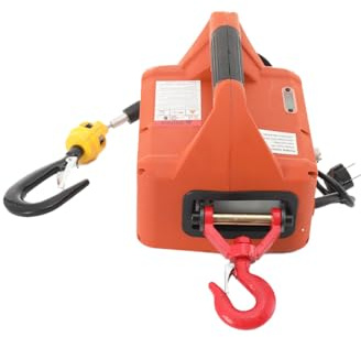 Cozyel Verricello Elettrico 1500W, Paranco Elettrico 500kg con Corda Acciaio Zincato 7.6m, Gancio Rotante 360°, Telecomando Wireless e LED Sicurezza per Cantieri e Officine