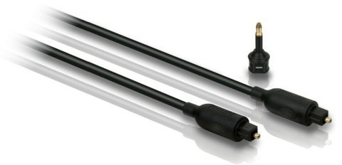 Philips SWA2778W/10 Câble 3m en fibre optique de haute qualité avec gaine flexible en PVC, connecteur sécurisé, poignée antidérapante, Noir