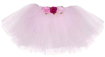 Trullala Rosen-Tutu, Kinder-Ballerinarock, Faschingskostüm, Größe: S-L in rosa (3-8 Jahre)