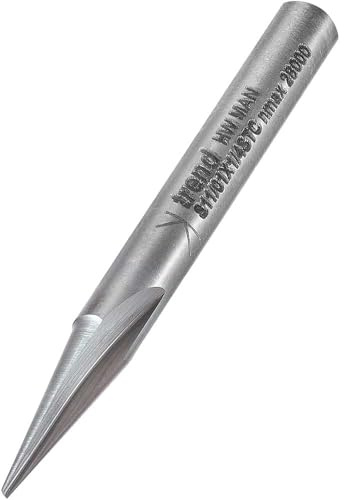 Trend Professional Engraver Cutter, 82.5-Degree, 1/4 Inch Shank, 5mm Cut Diameter & 15mm Cut Length, Solid Carbide, S11/01X1/4STC